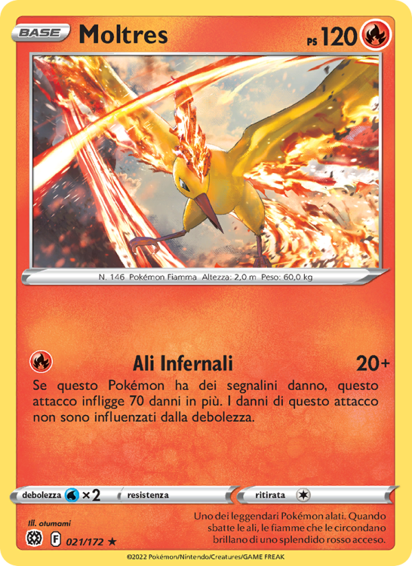 Moltres 021/216 — Brilliant Stars (Italian Pokémon TCG card)
