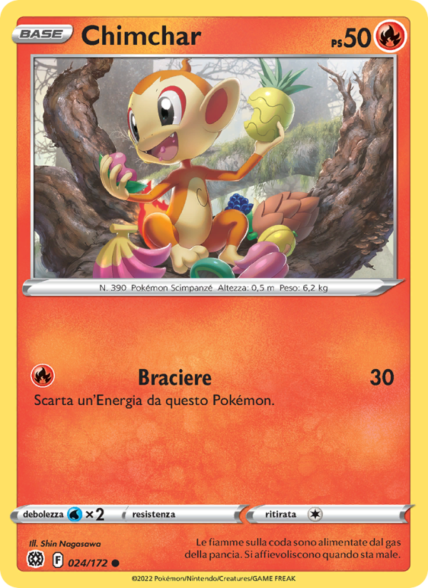 Chimchar 024/216 — Brilliant Stars (Italian Pokémon TCG card)