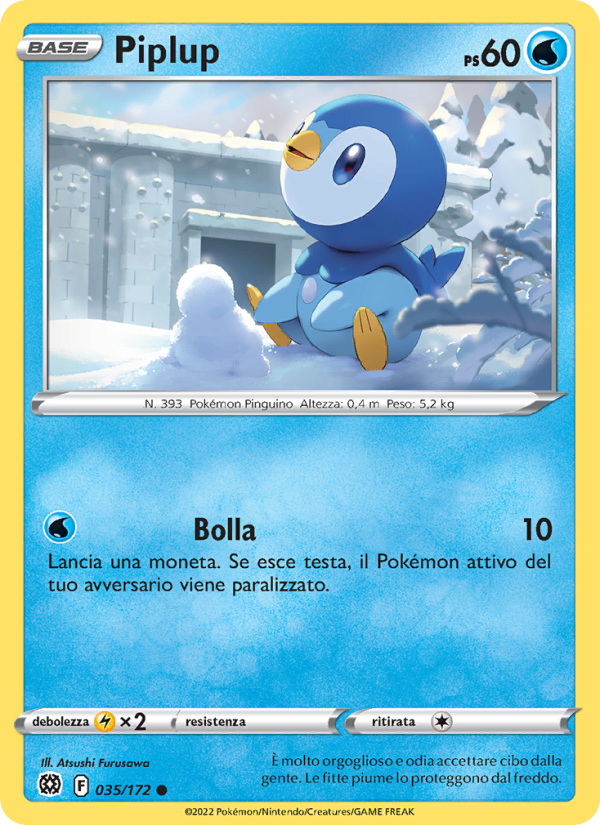 Piplup 035/216 — Brilliant Stars (Italian Pokémon TCG card)