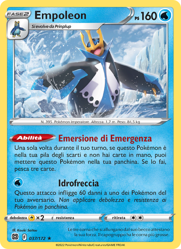 Empoleon 037/216 — Brilliant Stars (Italian Pokémon TCG card)