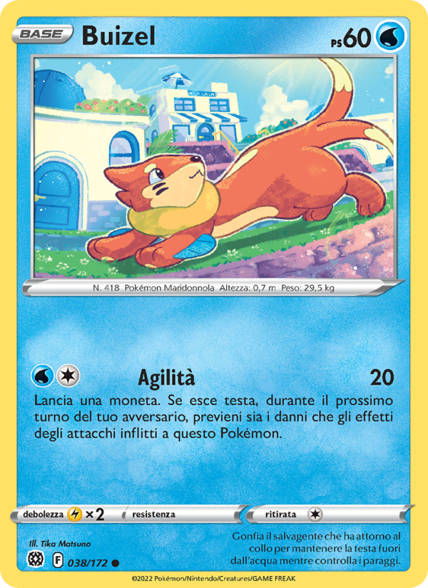 Buizel 038/216 — Brilliant Stars (Italian Pokémon TCG card)