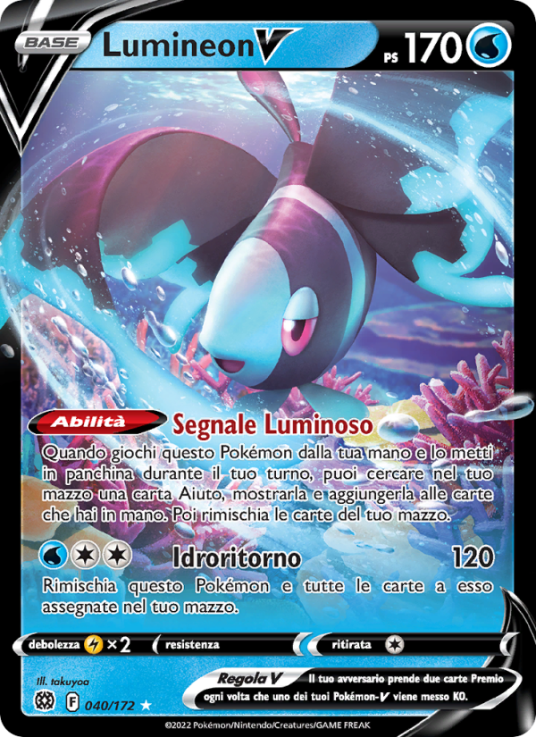 Lumineon V 040/216 — Brilliant Stars (Italian Pokémon TCG card)