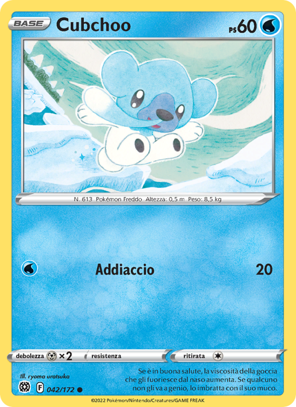 Cubchoo 042/216 — Brilliant Stars (Italian Pokémon TCG card)