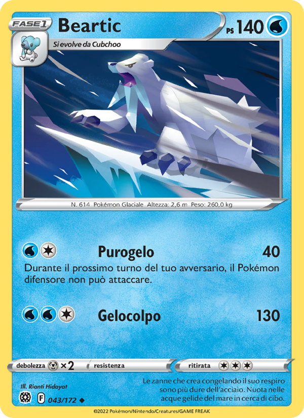 Beartic 043/216 — Brilliant Stars (Italian Pokémon TCG card)