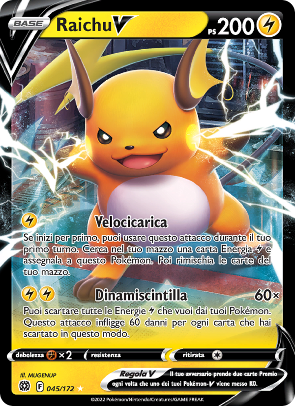 Raichu V 045/216 — Brilliant Stars (Italian Pokémon TCG card)
