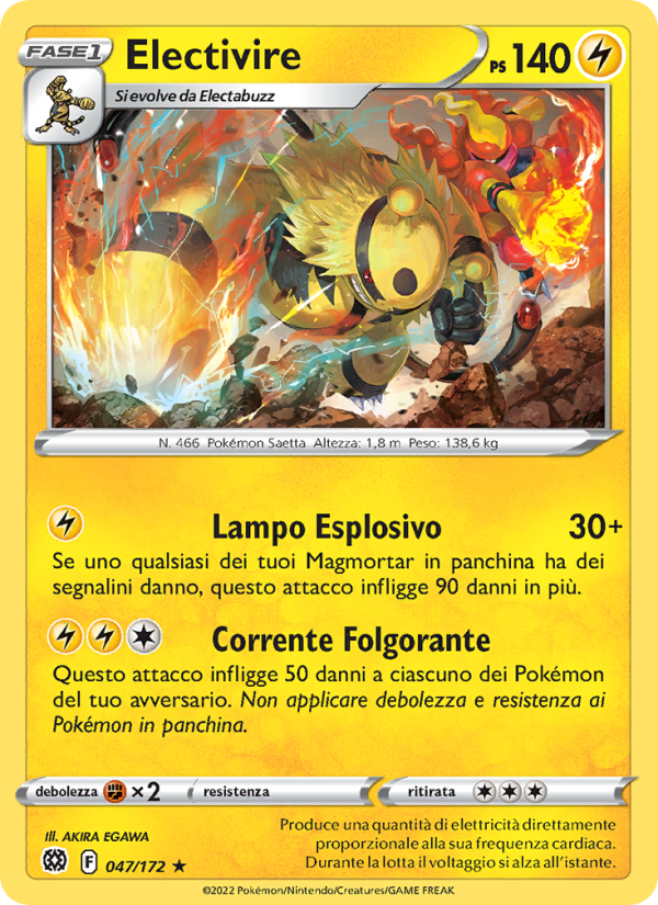 Electivire 047/216 — Brilliant Stars (Italian Pokémon TCG card)
