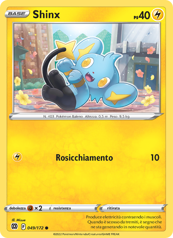 Shinx 049/216 — Brilliant Stars (Italian Pokémon TCG card)