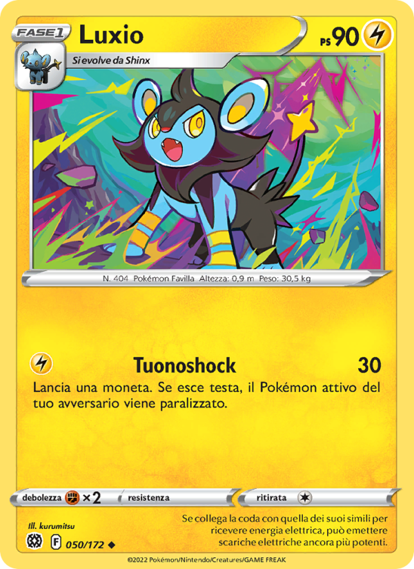 Luxio 050/216 — Brilliant Stars (Italian Pokémon TCG card)