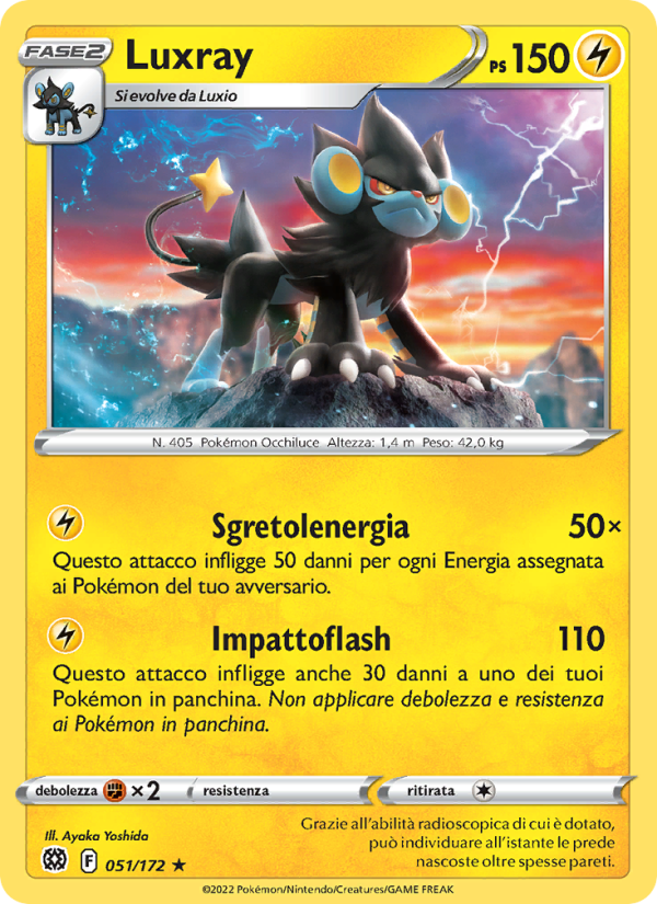 Luxray 051/216 — Brilliant Stars (Italian Pokémon TCG card)