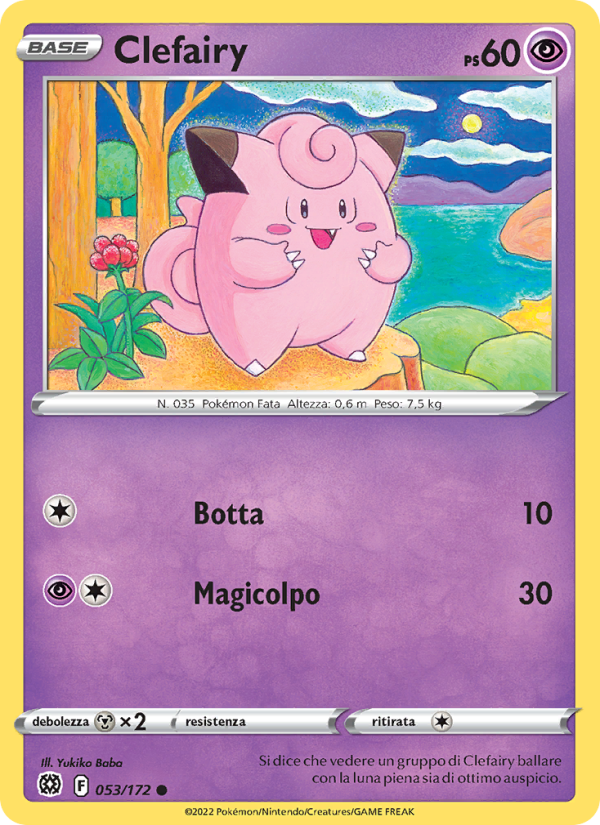 Clefairy 053/216 — Brilliant Stars (Italian Pokémon TCG card)