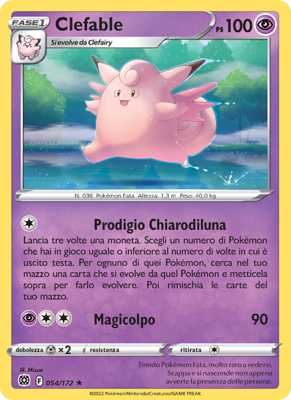 Clefable 054/216 — Brilliant Stars (Italian Pokémon TCG card)
