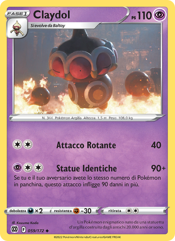 Claydol 059/216 — Brilliant Stars (Italian Pokémon TCG card)