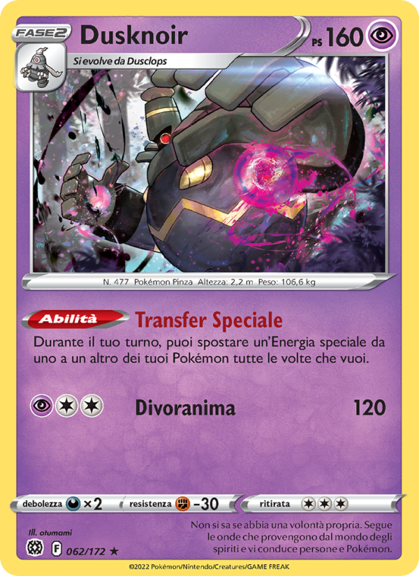 Dusknoir 062/216 — Brilliant Stars (Italian Pokémon TCG card)