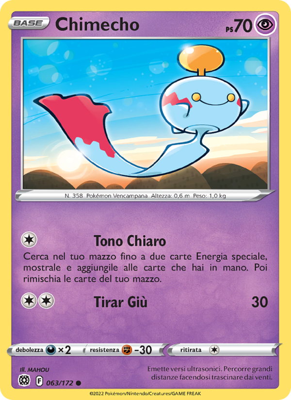Chimecho 063/216 — Brilliant Stars (Italian Pokémon TCG card)