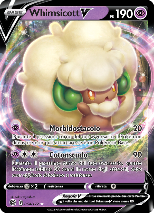 Whimsicott V 064/216 — Brilliant Stars (Italian Pokémon TCG card)