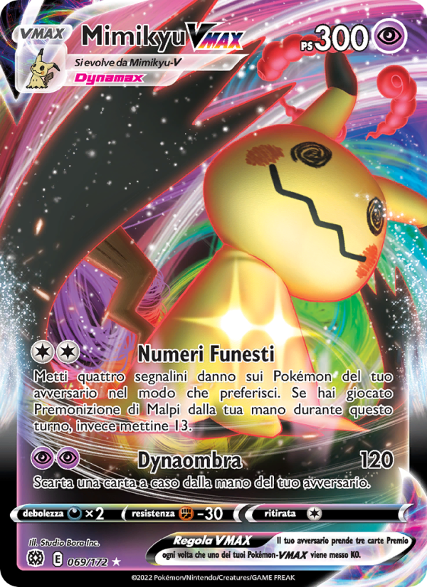 Mimikyu VMAX 069/216 — Brilliant Stars (Italian Pokémon TCG card)