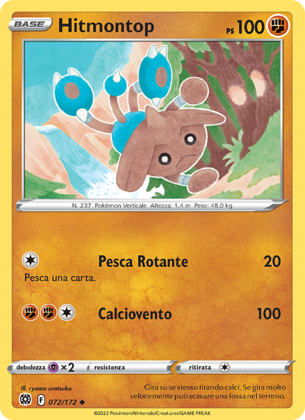 Hitmontop 072/216 — Brilliant Stars (Italian Pokémon TCG card)