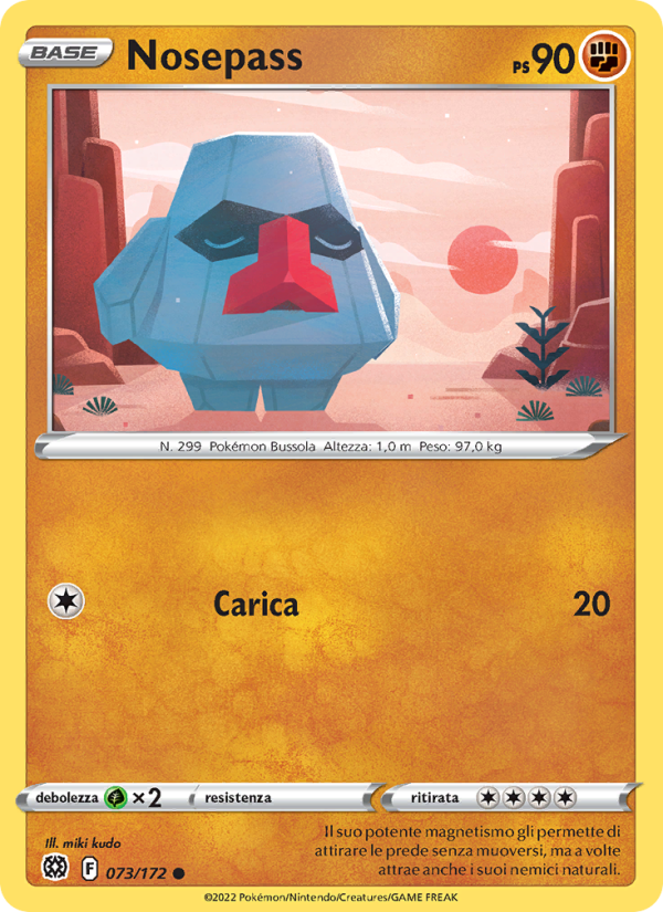 Nosepass 073/216 — Brilliant Stars (Italian Pokémon TCG card)