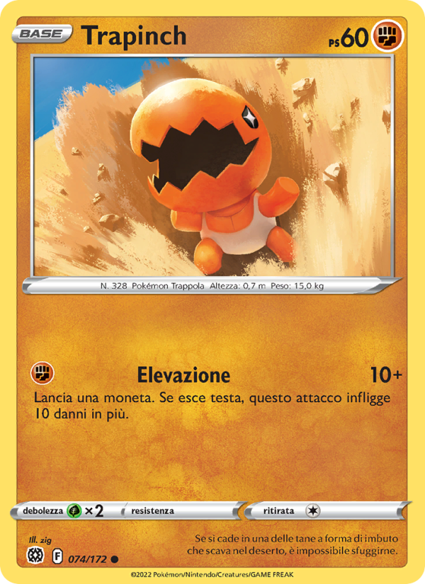 Trapinch 074/216 — Brilliant Stars (Italian Pokémon TCG card)