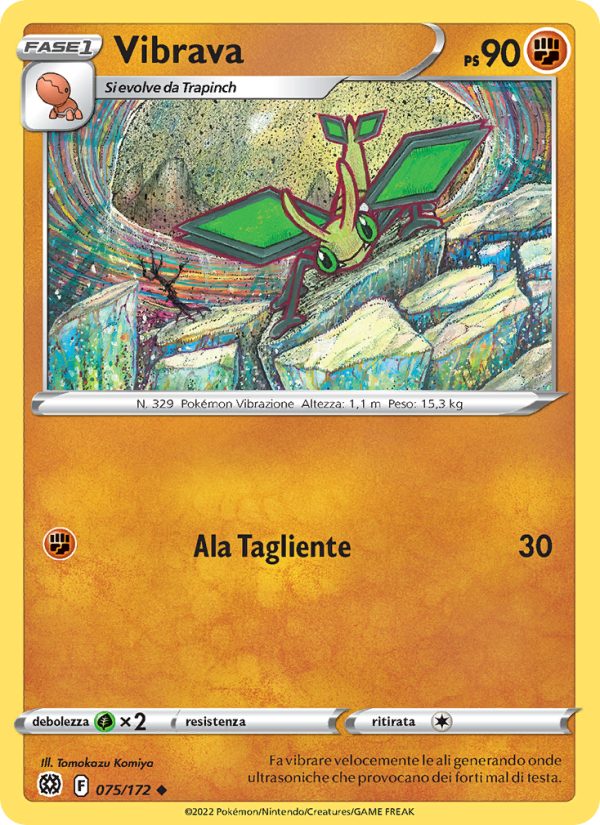 Vibrava 075/216 — Brilliant Stars (Italian Pokémon TCG card)