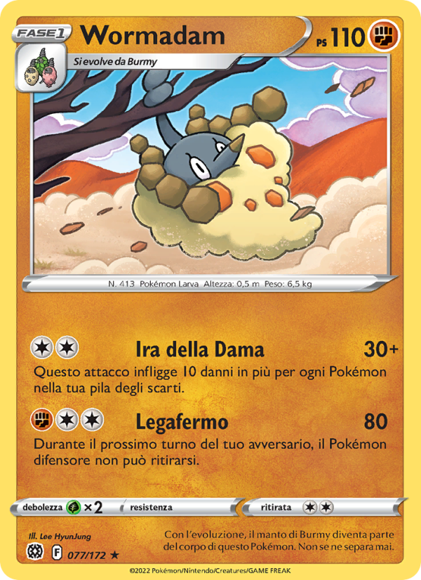 Wormadam 077/216 — Brilliant Stars (Italian Pokémon TCG card)