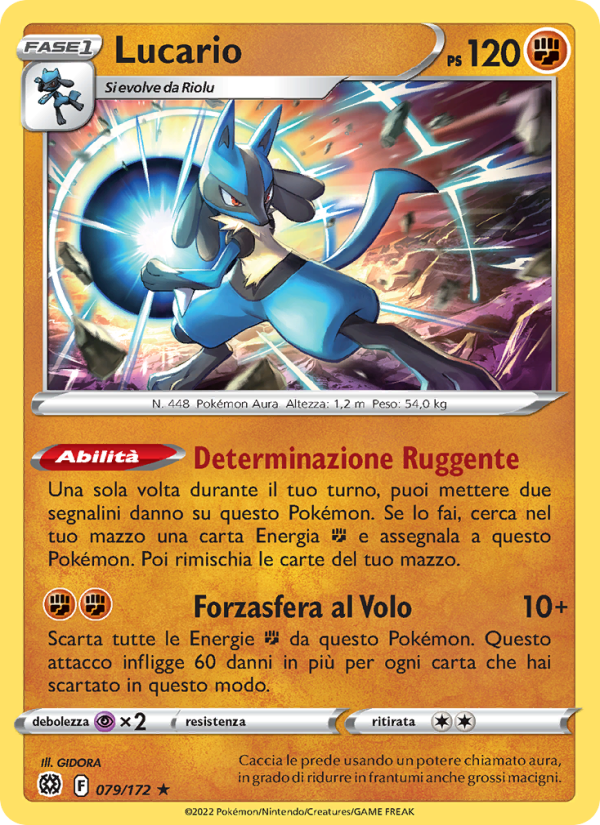 Lucario 079/216 — Brilliant Stars (Italian Pokémon TCG card)