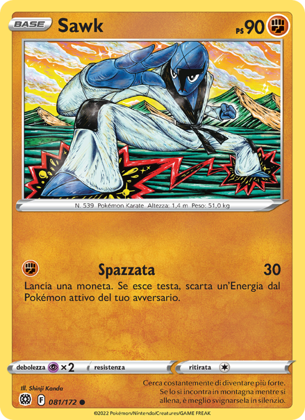 Sawk 081/216 — Brilliant Stars (Italian Pokémon TCG card)