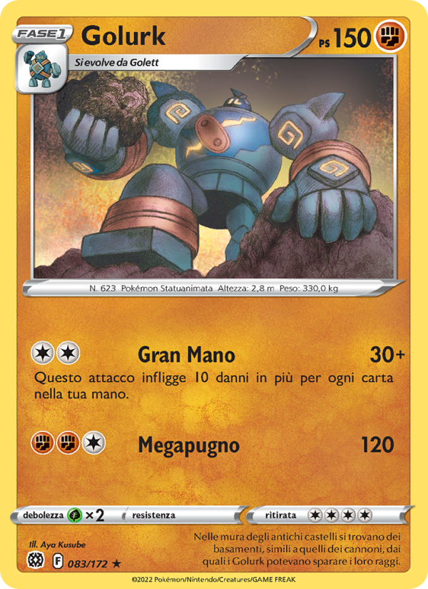 Golurk 083/216 — Brilliant Stars (Italian Pokémon TCG card)