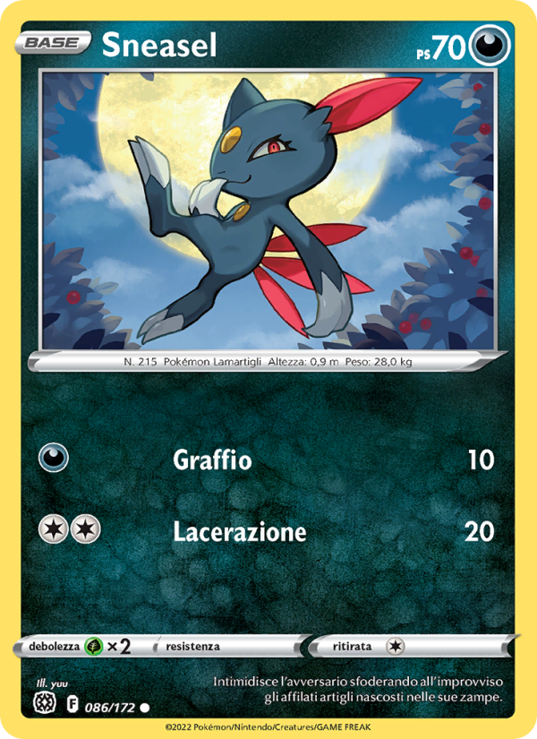 Sneasel 086/216 — Brilliant Stars (Italian Pokémon TCG card)
