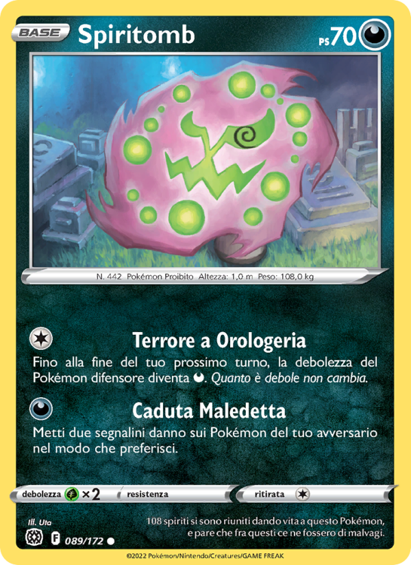 Spiritomb 089/216 — Brilliant Stars (Italian Pokémon TCG card)