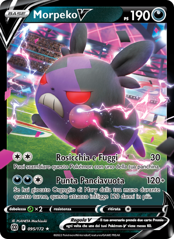 Morpeko V 095/216 — Brilliant Stars (Italian Pokémon TCG card)