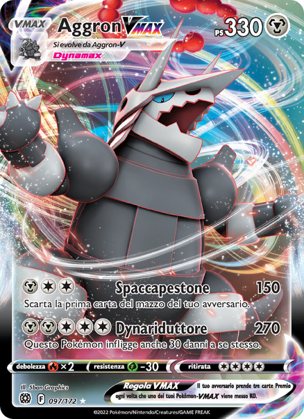Aggron VMAX 097/216 — Brilliant Stars (Italian Pokémon TCG card)
