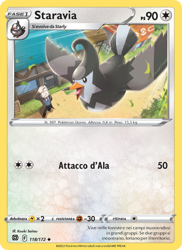 Staravia 118/216 — Brilliant Stars (Italian Pokémon TCG card)