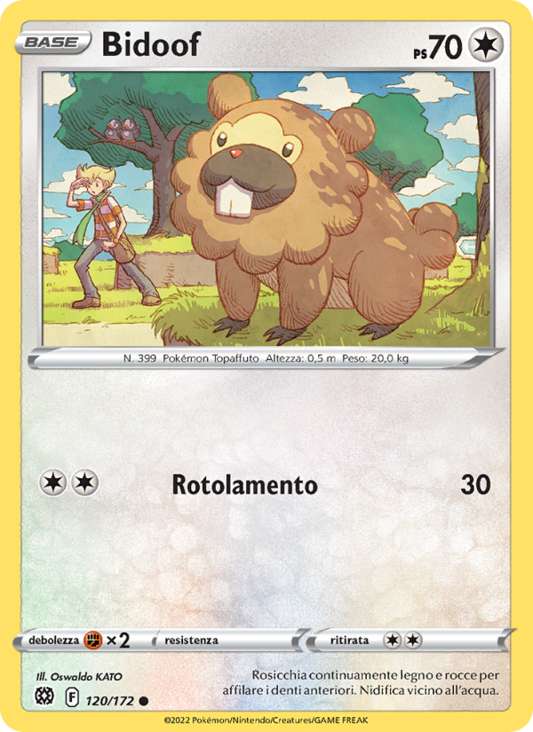Bidoof 120/216 — Brilliant Stars (Italian Pokémon TCG card)