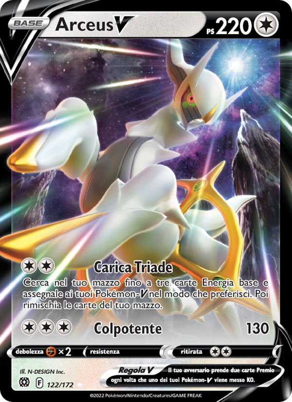 Arceus V 122/216 — Brilliant Stars (Italian Pokémon TCG card)