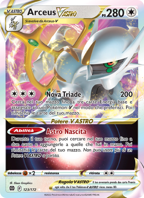 Arceus V ASTRO 123/216 — Brilliant Stars (Italian Pokémon TCG card)