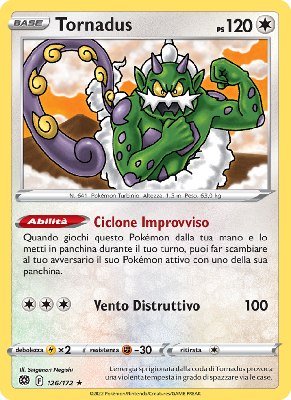 Tornadus 126/216 — Brilliant Stars (Italian Pokémon TCG card)