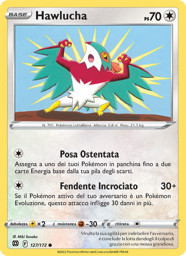 Hawlucha 127/216 — Brilliant Stars (Italian Pokémon TCG card)
