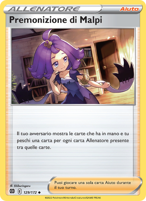 Premonizione di Malpi 129/216 — Brilliant Stars (Italian Pokémon TCG card)