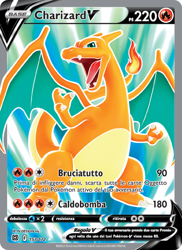 Charizard V 153/216 — Brilliant Stars (Italian Pokémon TCG card)
