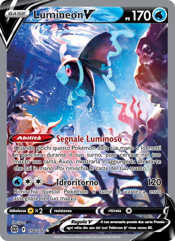 Lumineon V 156/216 — Brilliant Stars (Italian Pokémon TCG card)