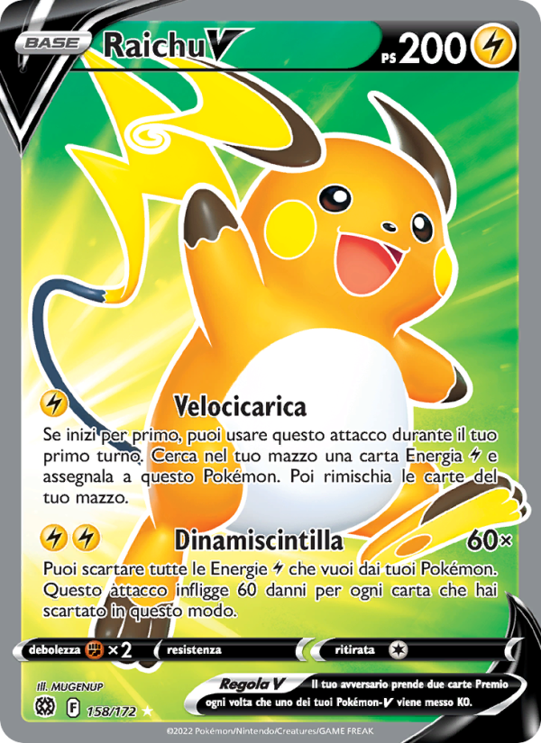 Raichu V 158/216 — Brilliant Stars (Italian Pokémon TCG card)