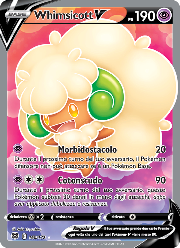 Whimsicott V 160/216 — Brilliant Stars (Italian Pokémon TCG card)
