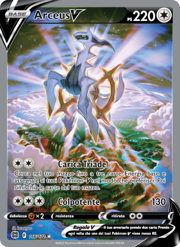 Arceus V 166/216 — Brilliant Stars (Italian Pokémon TCG card)