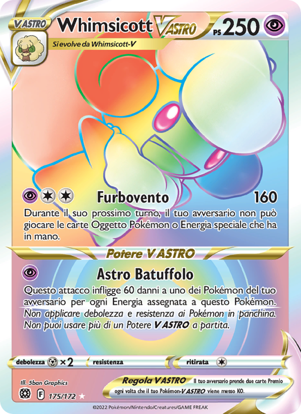 Whimsicott V ASTRO 175/216 — Brilliant Stars (Italian Pokémon TCG card)