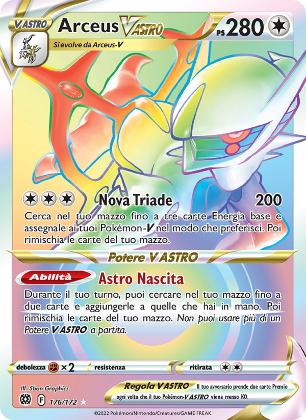 Arceus V ASTRO 176/216 — Brilliant Stars (Italian Pokémon TCG card)