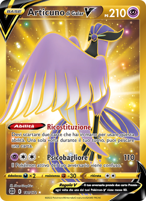 Articuno di Galar V 181/216 — Brilliant Stars (Italian Pokémon TCG card)