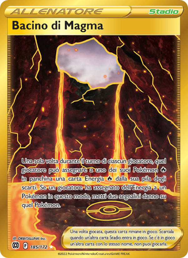 Bacino di Magma 185/216 — Brilliant Stars (Italian Pokémon TCG card)