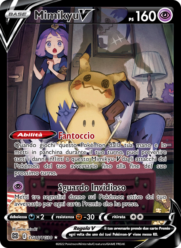 Mimikyu V TG16 — Brilliant Stars (Italian Pokémon TCG card)