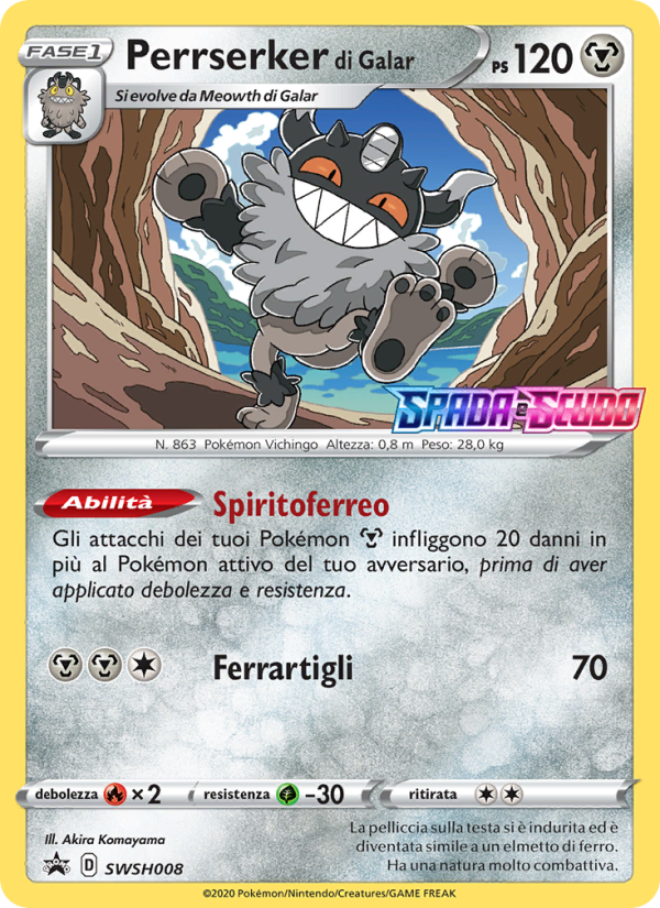 Perrserker di Galar SWSH008 — Sword & Shield Promos (Italian Pokémon TCG card)